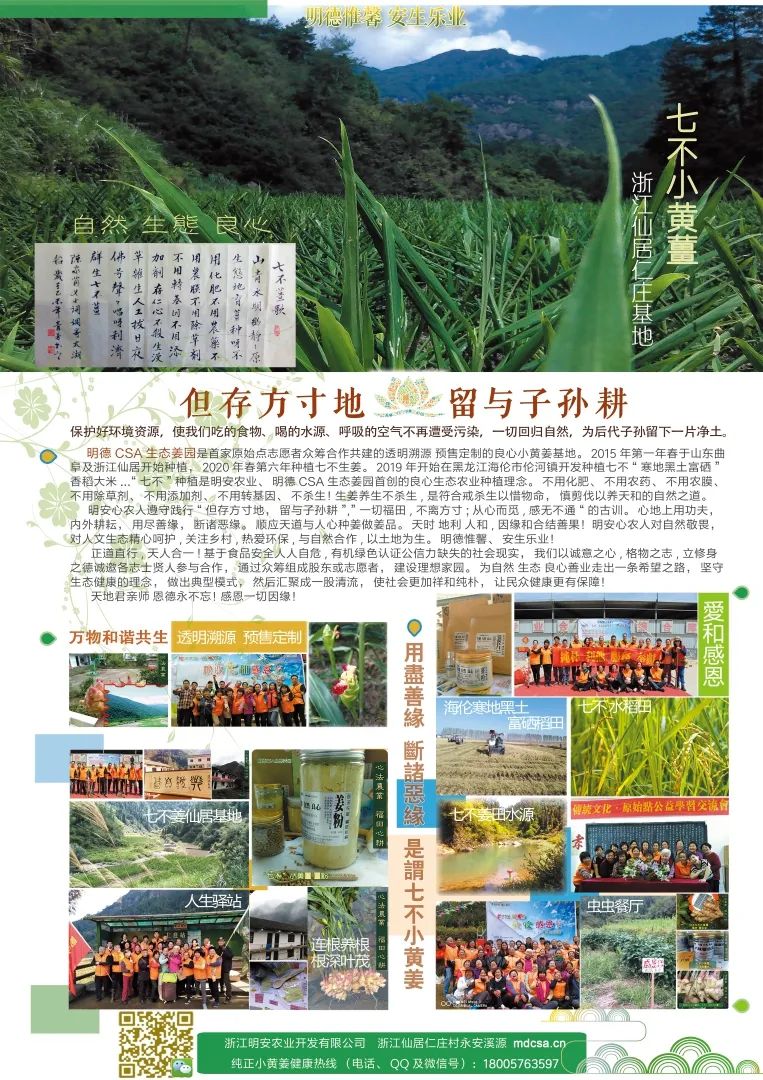 我们是谁？我们要干什么？关于我们-心法农业 七不姜 明德CSA生态姜园..还有心农人...
